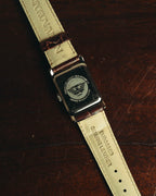 “EMPORIO ARMANI” Late 90’s-early 10’s Art deco rectangular leather strap watch
