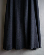 "Christian Dior" Front button design flare wool skirt