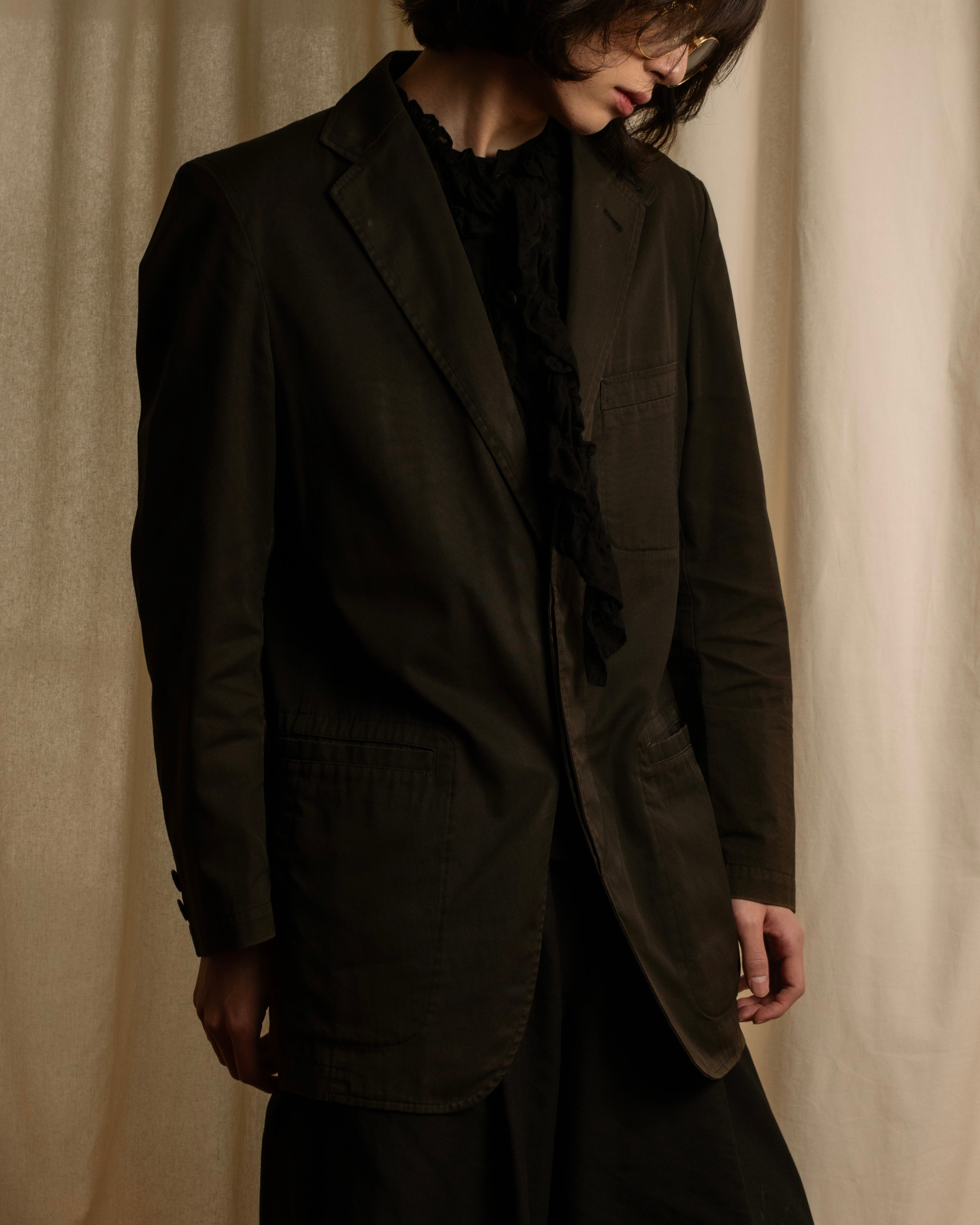 "BURBERRY" Cotton faded tailored jacket