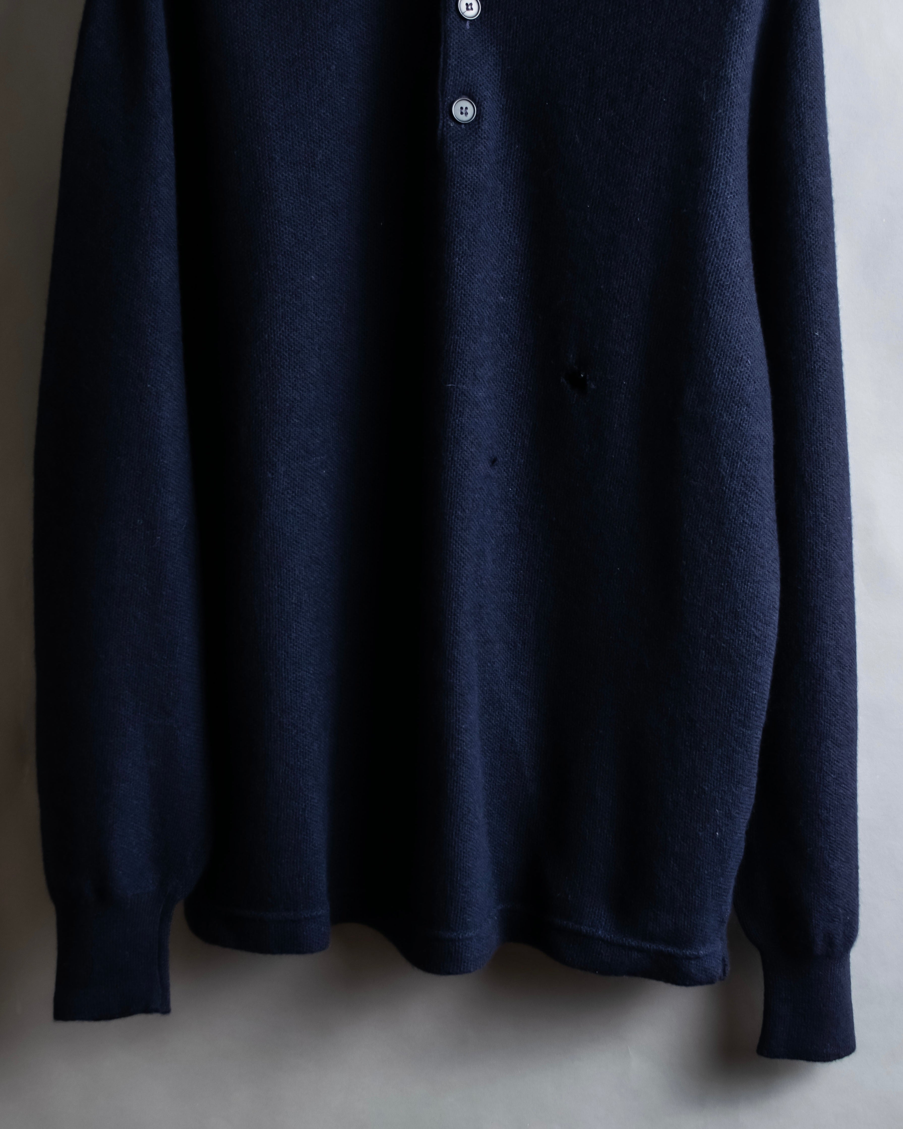 Hermès Camiseta de punto de cachemira azul marino hermosa