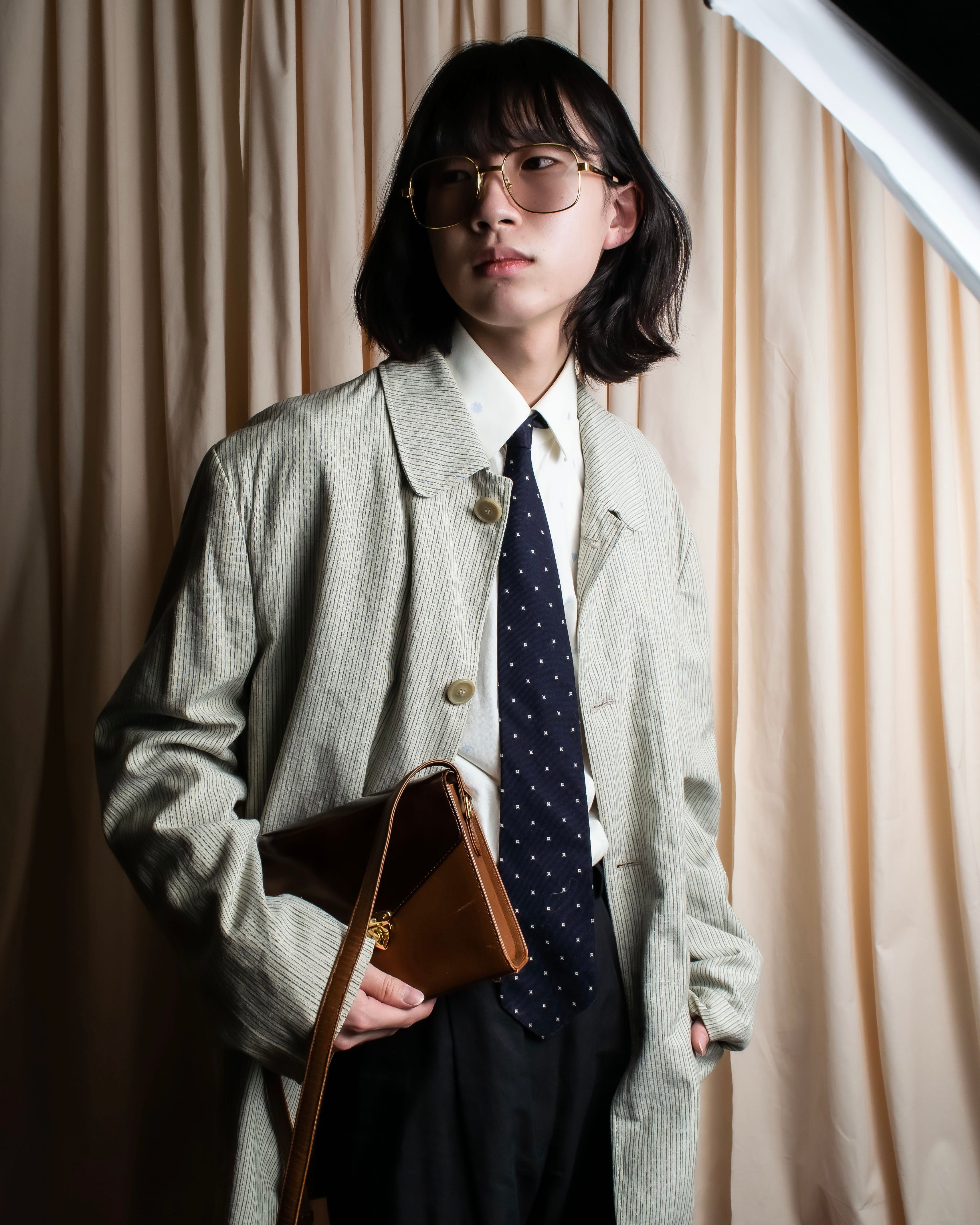 "COMME des GARCONS
 HOMME" Square diamond pattern sample necktie