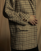 "GUCCI" 80’s checked wool shawl collar jacket