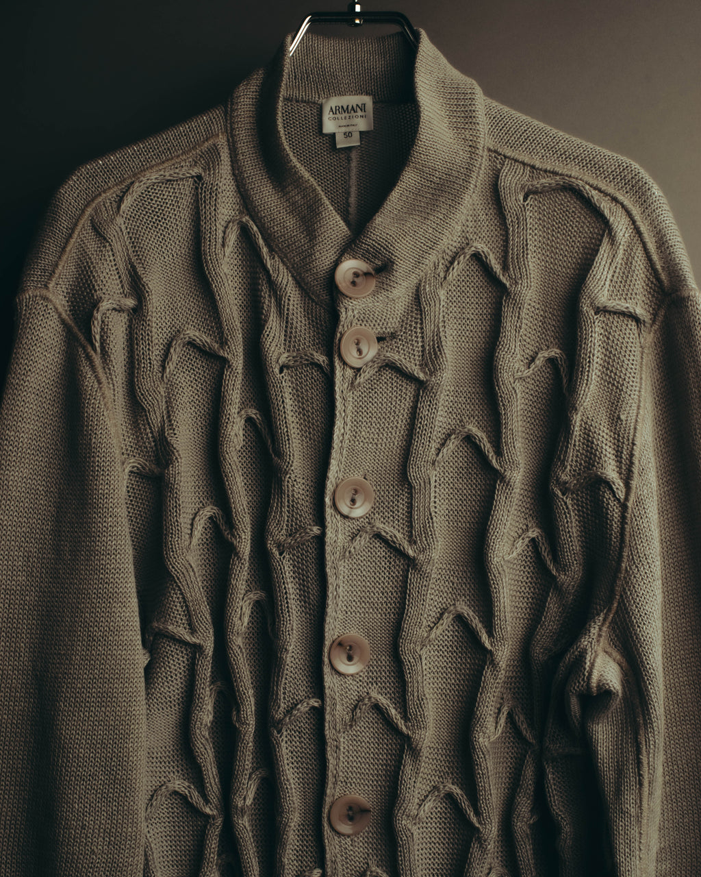 "ARMANI COLLEZIONI" 00's-10's Textured linen knit cardigan