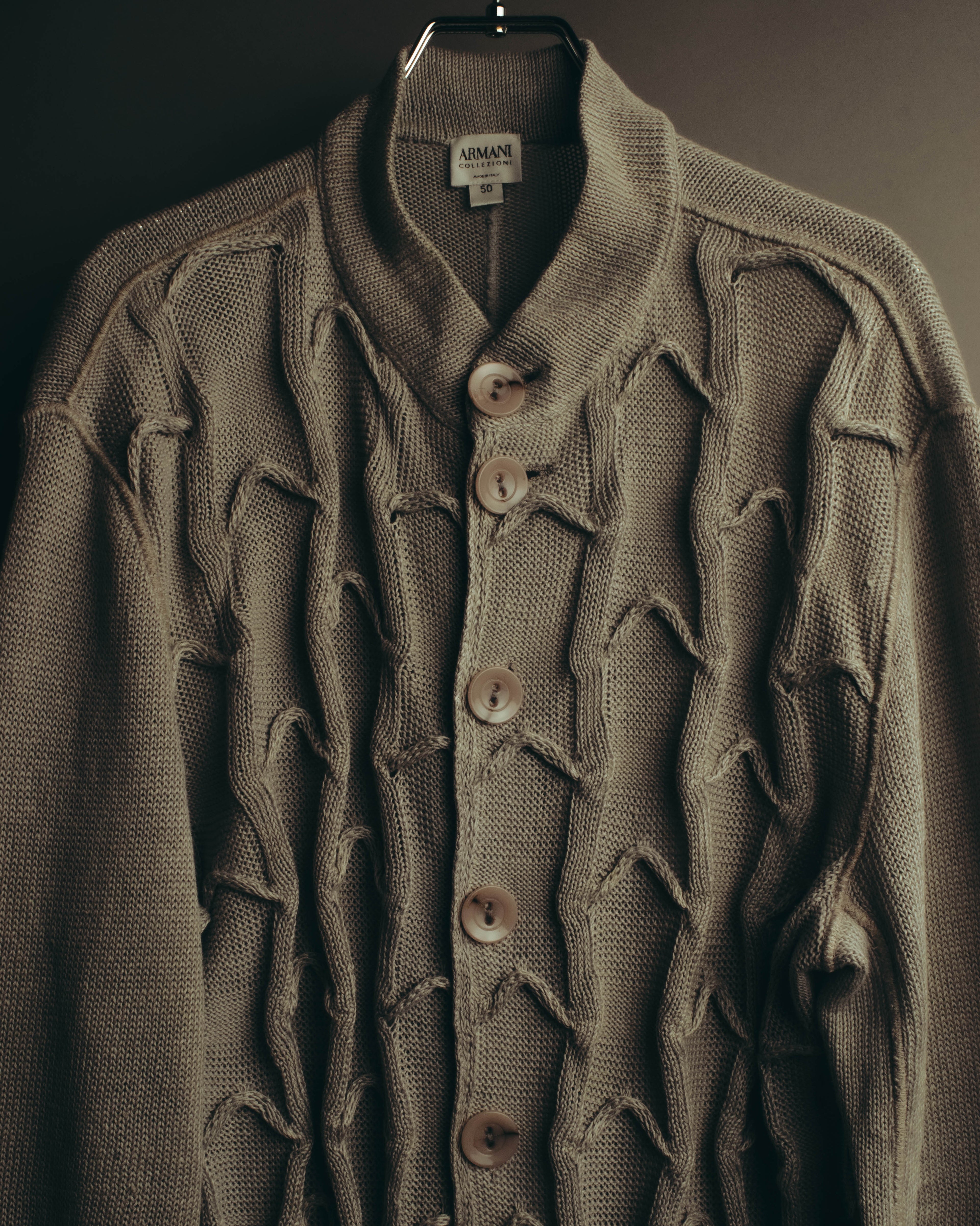 "ARMANI COLLEZIONI" 00's-10's Textured linen knit cardigan