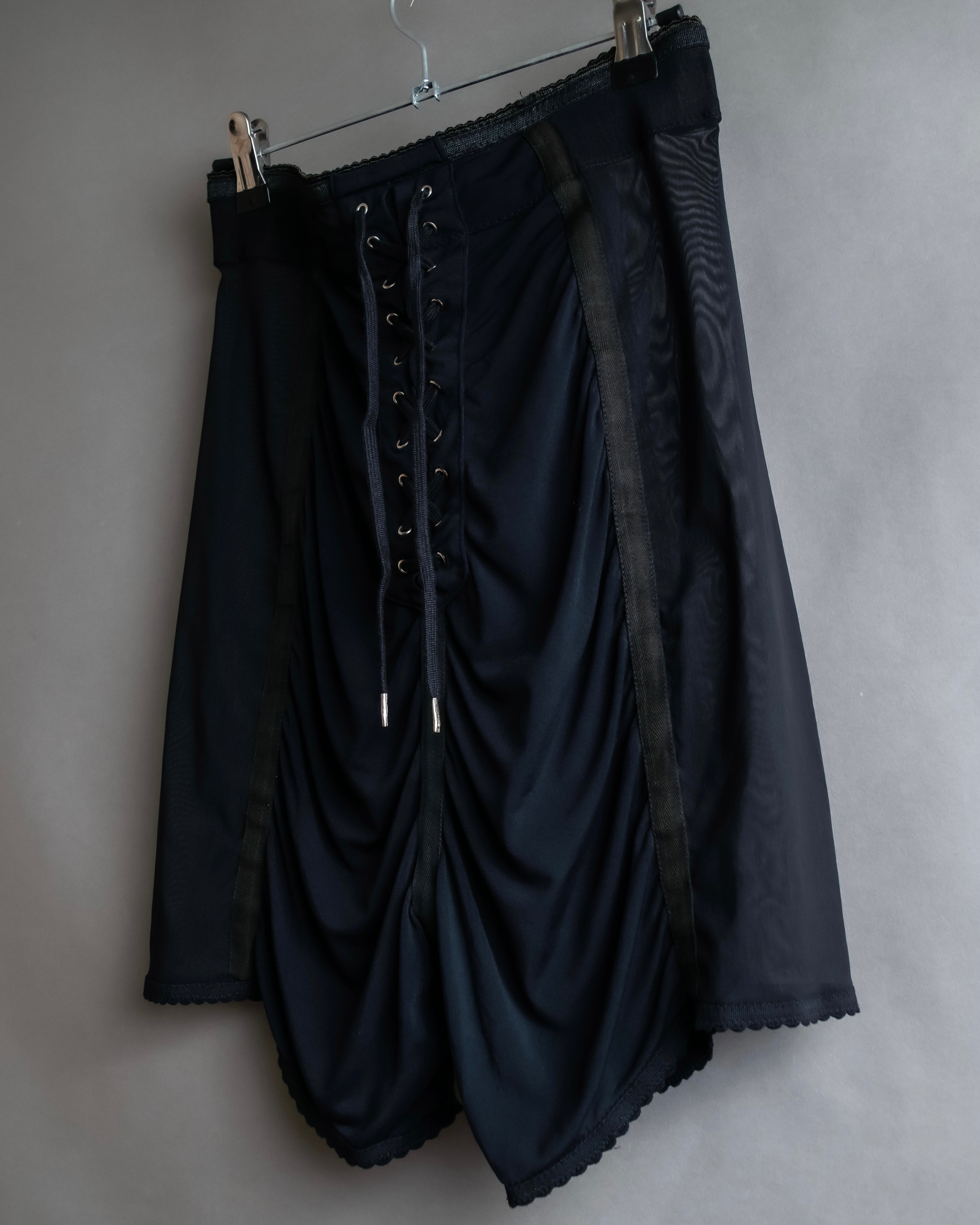 "JEAN PAUL GAULTIER MAILLE FEMME" Sheer shirring design design half pants