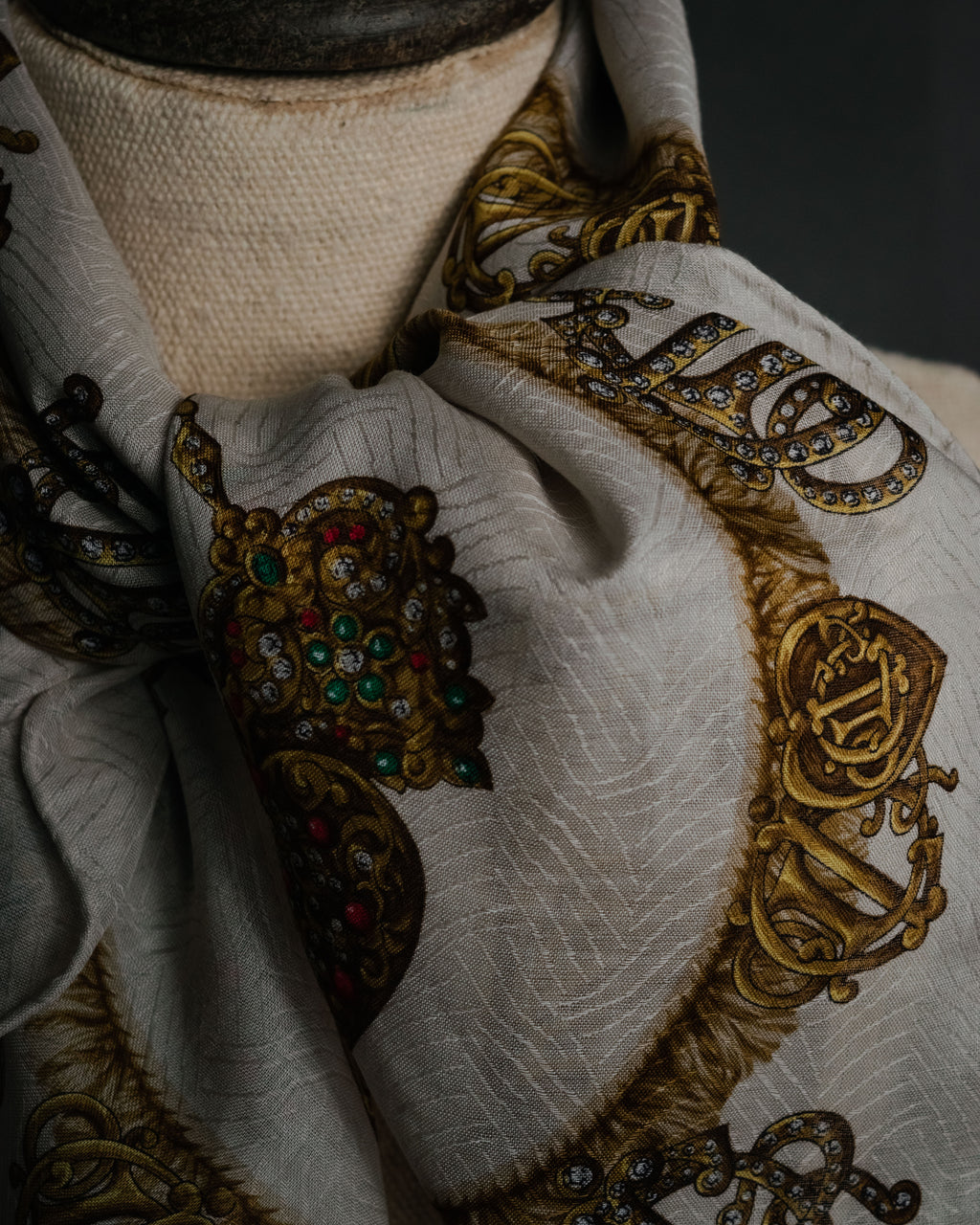“Christian Dior” 80’s-90’s jewel motif cotton scarf