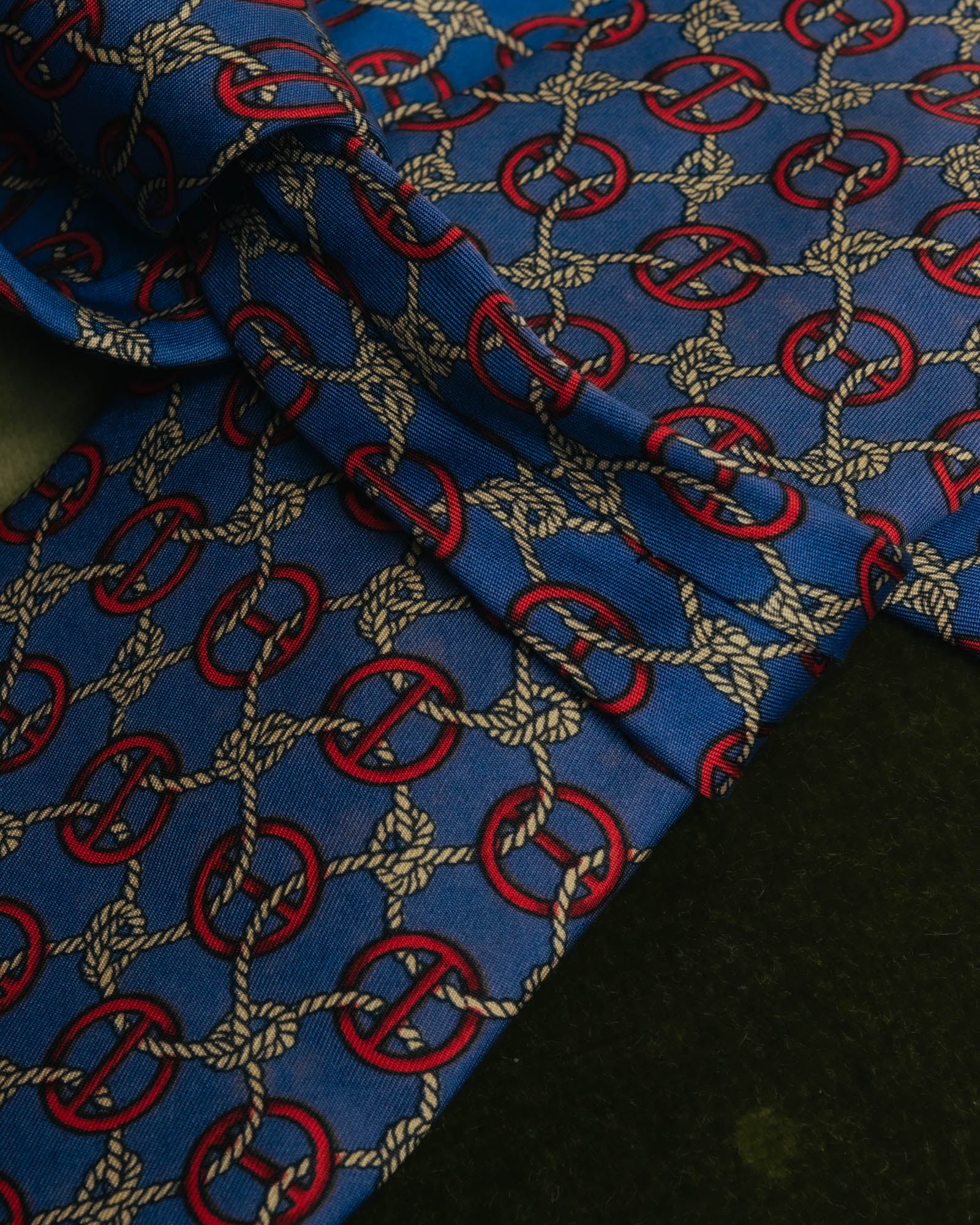 “HERMÈS” 90’s Rope and H motif silk tie