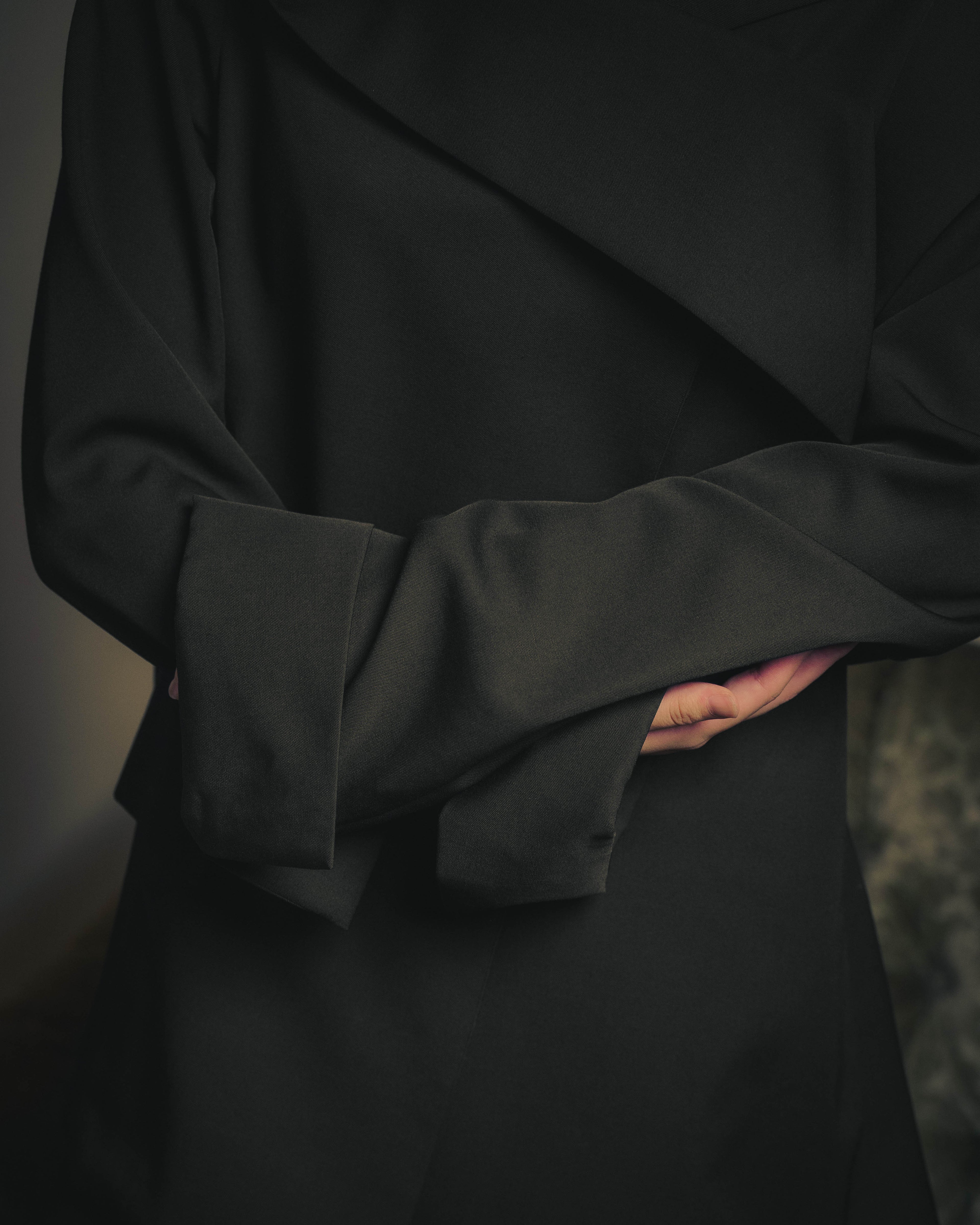 –SPECIAL– "Yohji Yamamoto" 98AW Sculptural asymmetric draped wool jacket