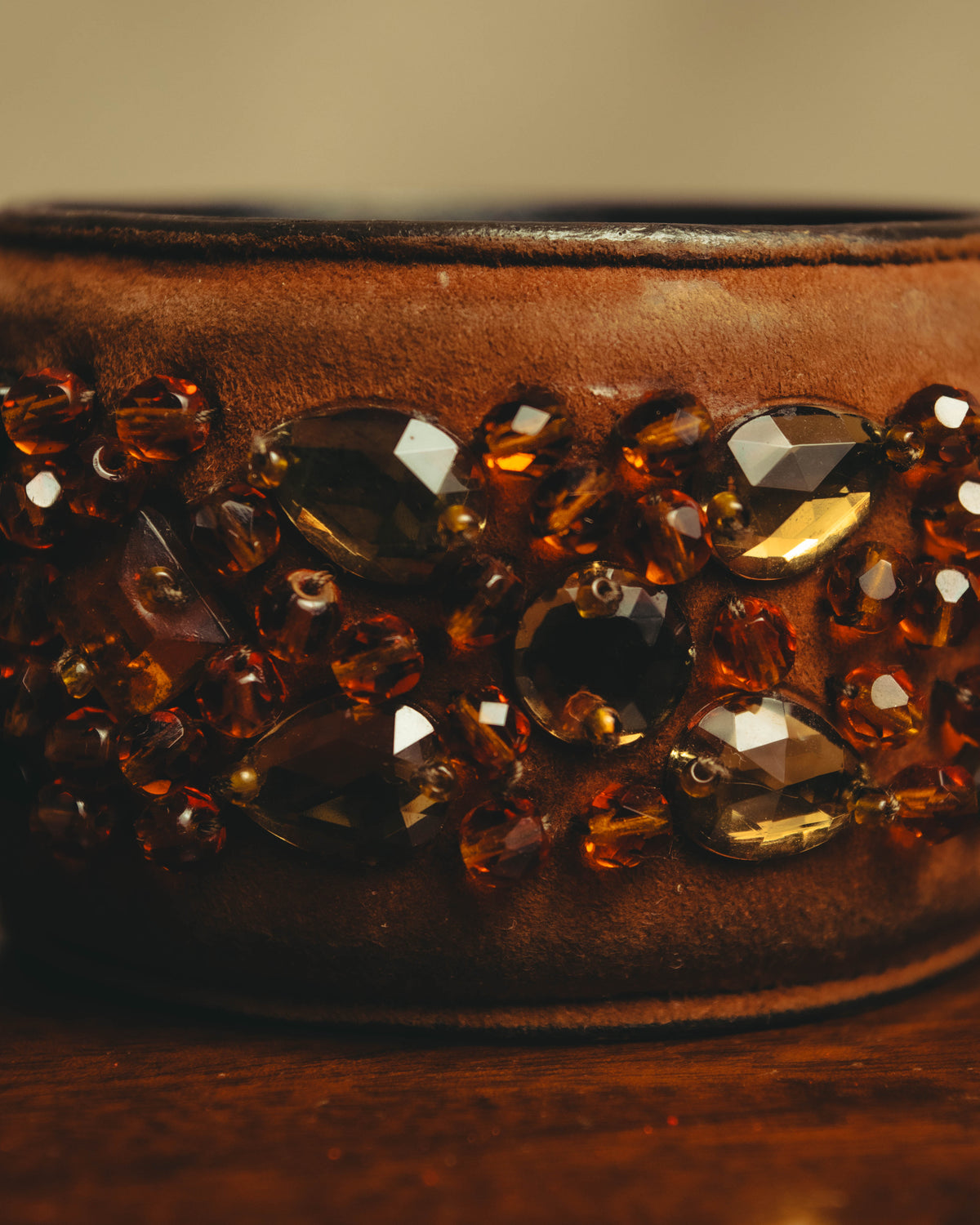 "PRADA" 90's-00's Embellished wide cuff bracelet