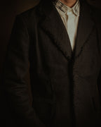 –SPECIAL– "tricot COMME des GARÇONS" 2004AW Fringed cut-off boiled wool tailored jacket