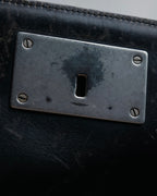 "PRADA" Aged metal parts design leather hand bag