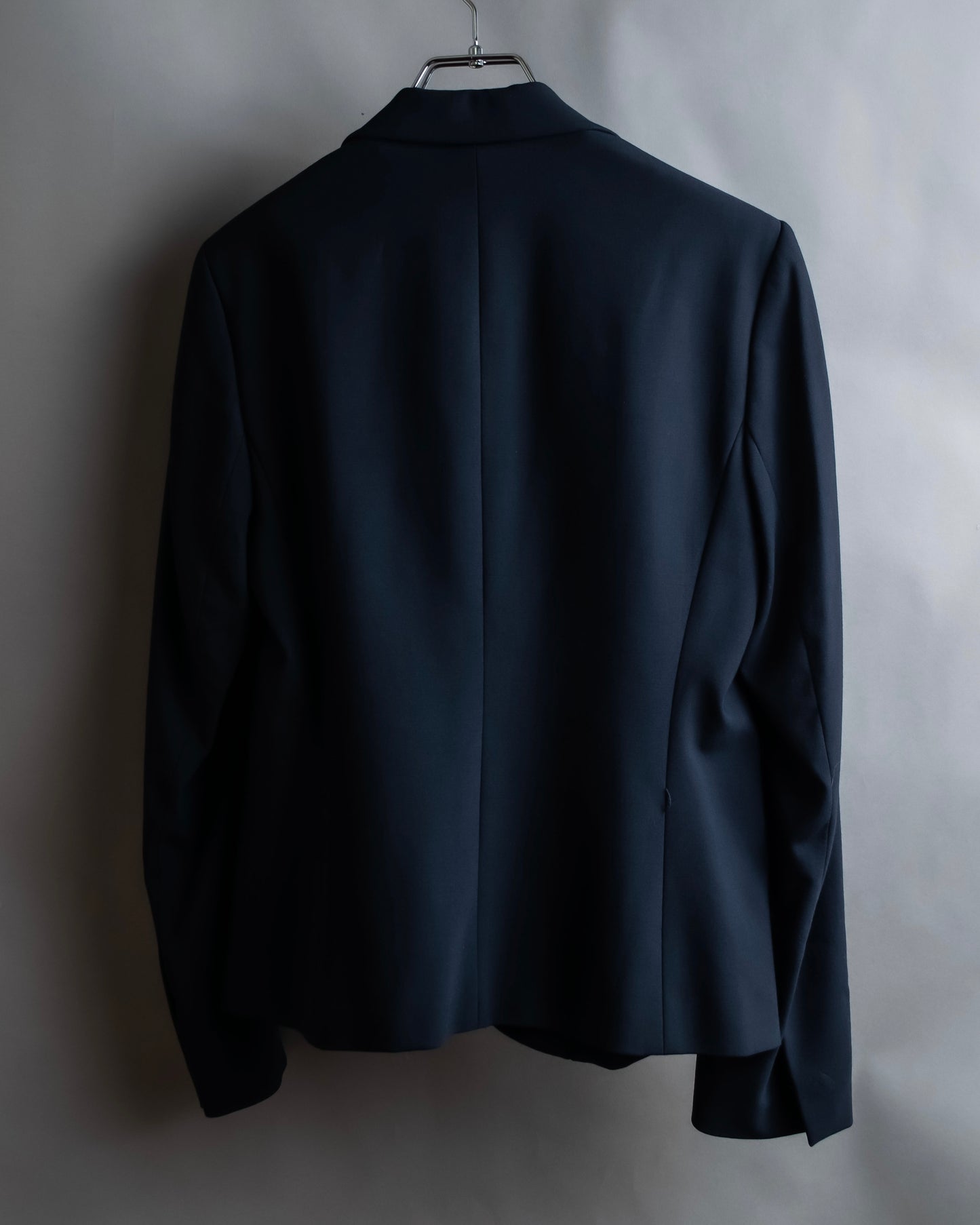 "PRADA" Short length tailored jacket & cropped skirt navy color set up