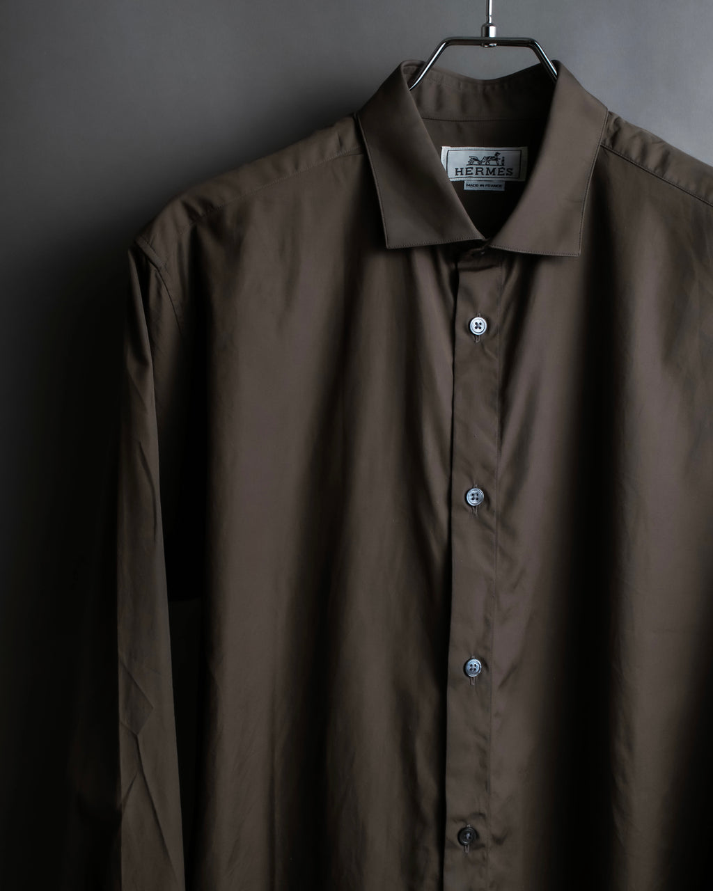 "HERMES" Mocha brown color oversized shirt