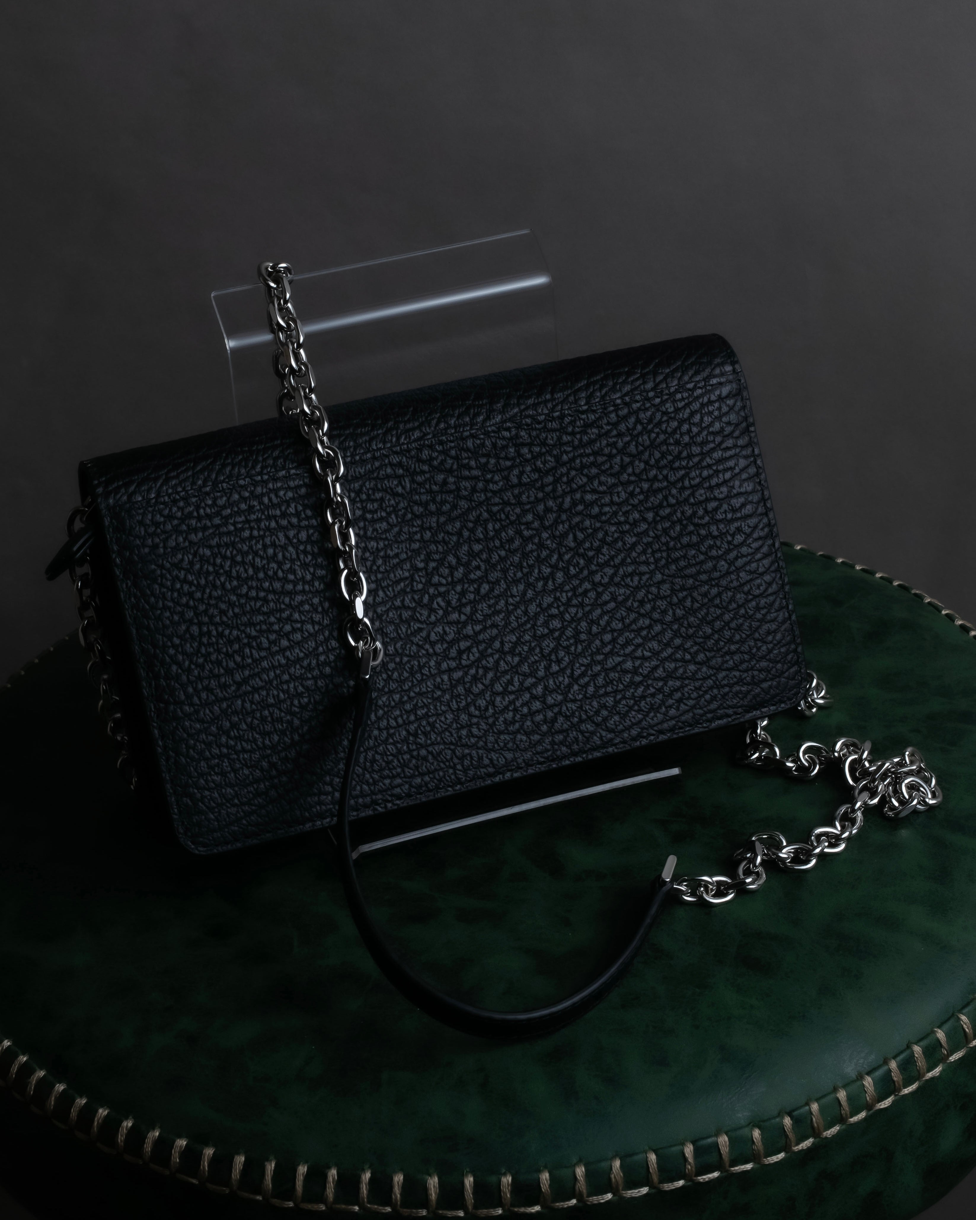 "MAISON MARGIELA" Grained leather chain wallet bag