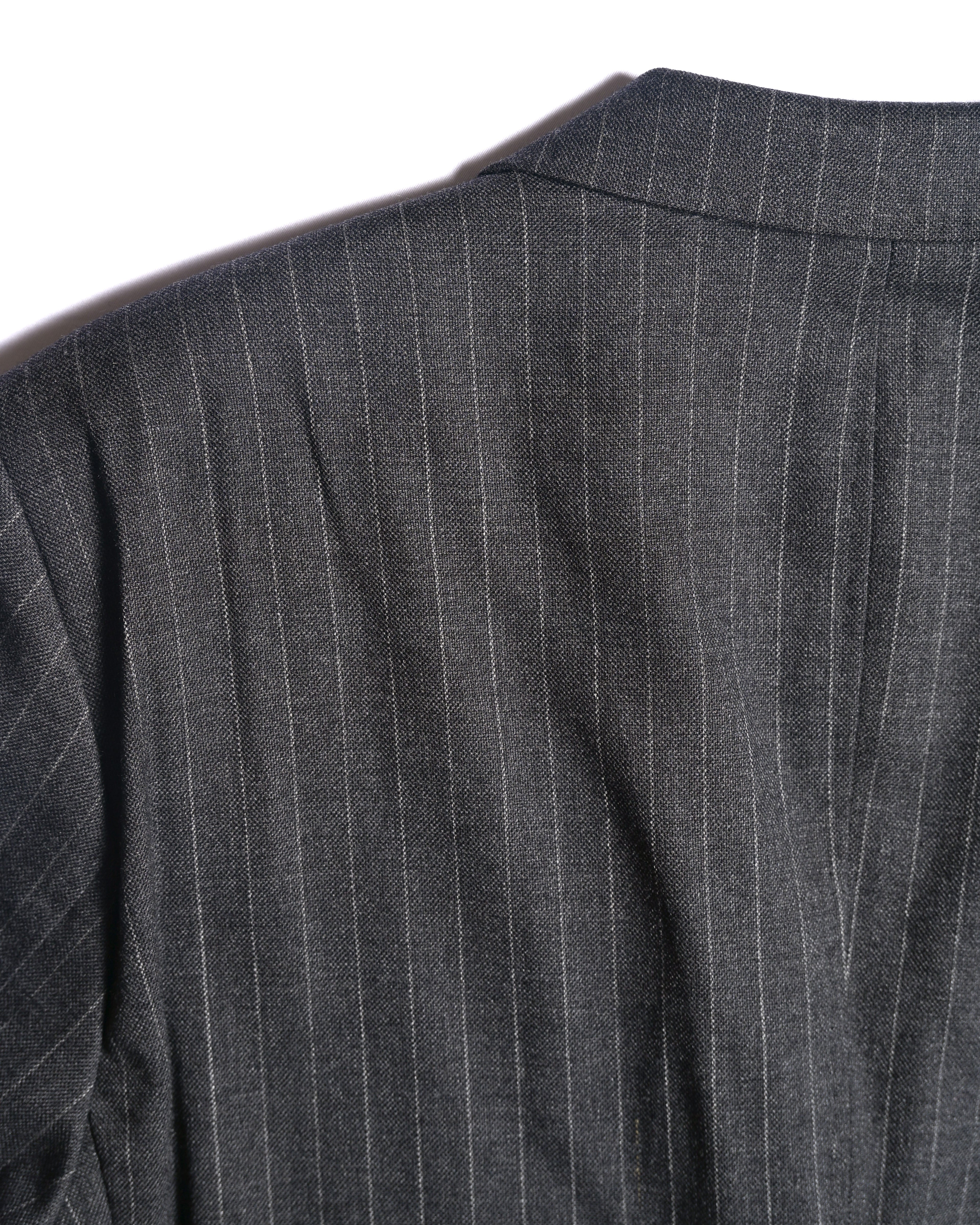 GIORGIO ARMANI/ Oversized Stripe Single Breasted 3B Tailored Jacket Gray