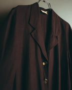 -SPECIAL- “DRIES VAN NOTEN” 90’s–00’s Rayon linen tailored long jacket and shorts set up