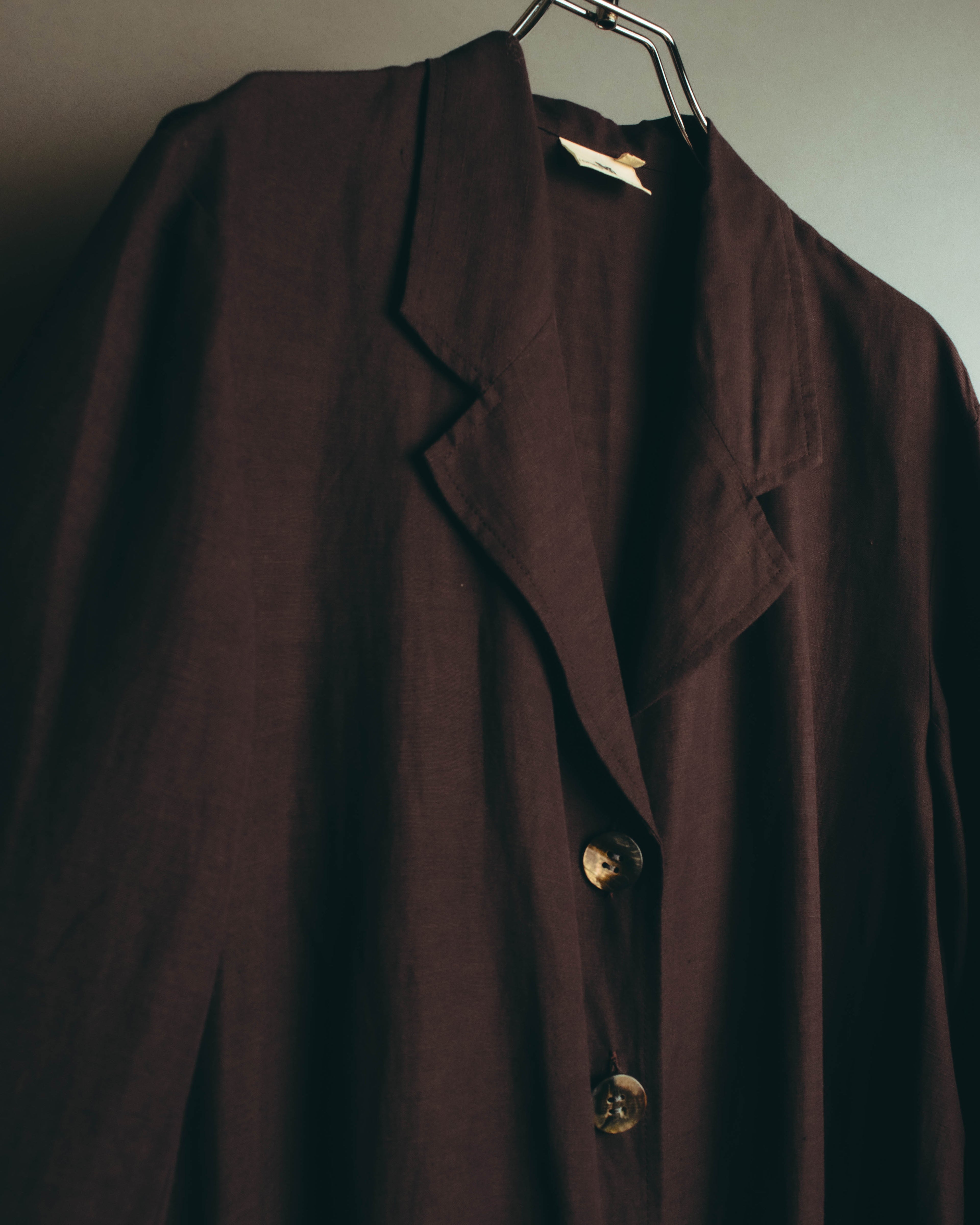 -SPECIAL- “DRIES VAN NOTEN” 90’s–00’s Rayon linen tailored long jacket and shorts set up