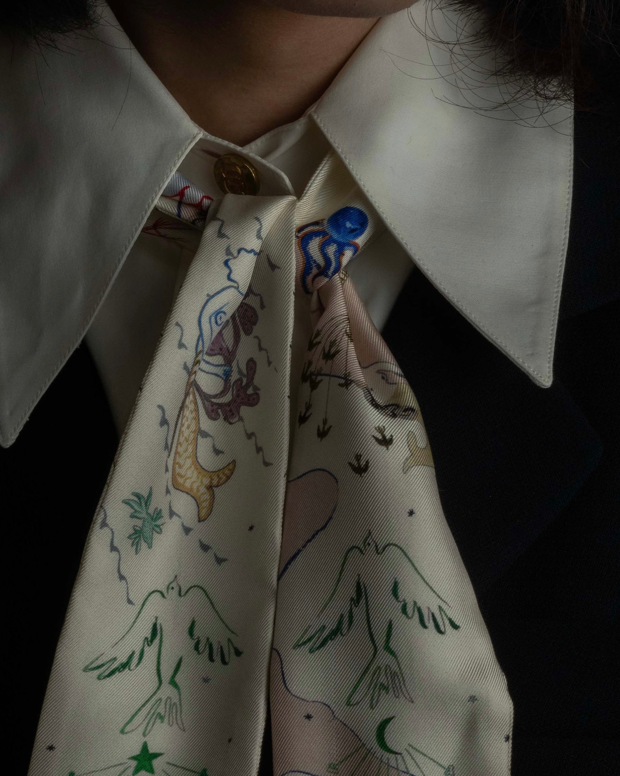 "Christian Dior" Dior Explore allegorical motif twilly mitzah scarf