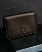 "LOEWE" Logo engraved leather card case