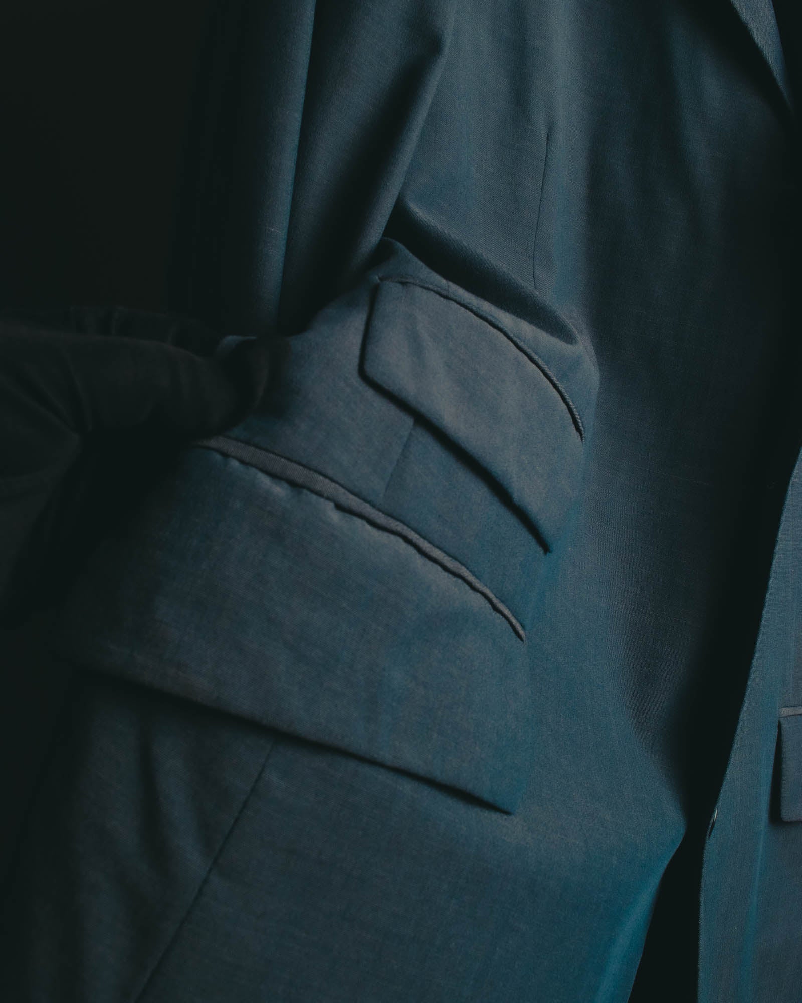 “Vintage” Textured blue tailored jacket