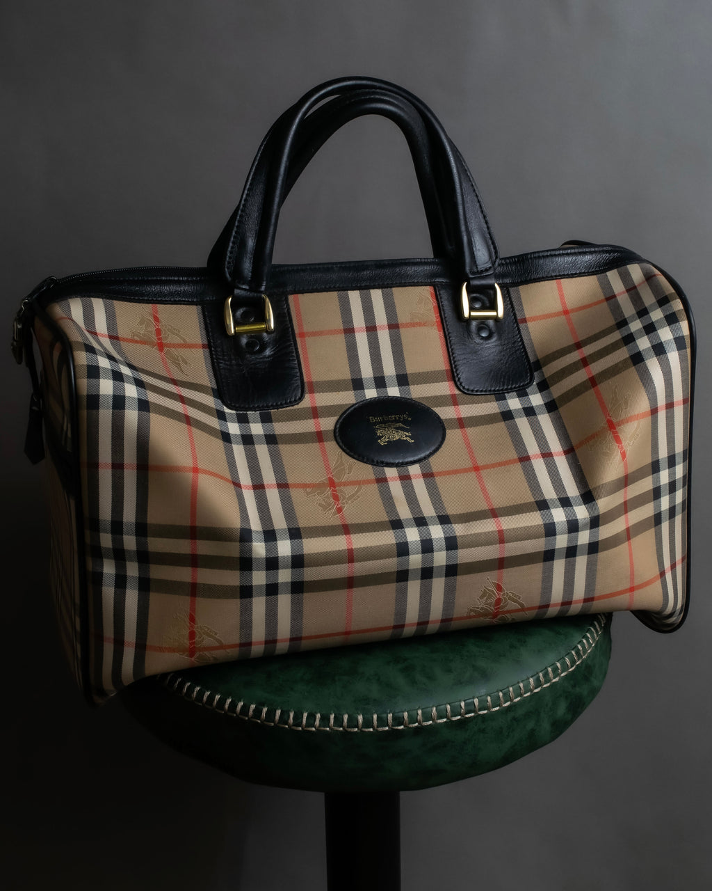 "BURBERRYS" Nova check canvas boston bag