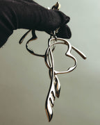 “BALENCIAGA” 2017-2023 organic heart and arrow clip-on drop earrings
