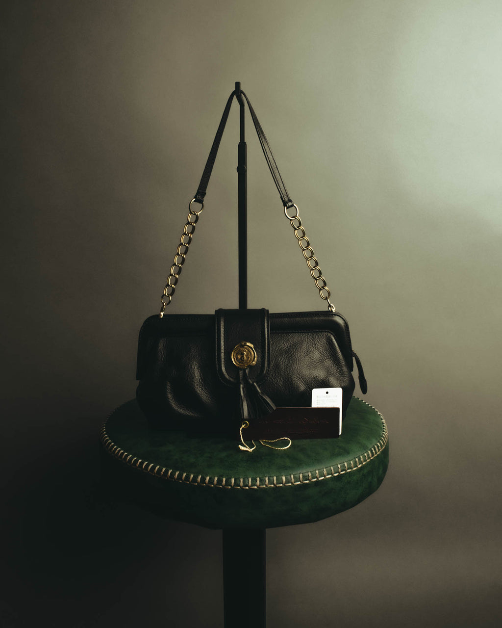 “SAN HIDEAKI MIHARA” 2000’s-2010’s black leather chain shoulder bag