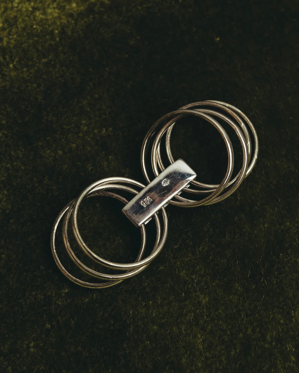 “Christian Dior” 00’s-10’s Silver 925 multi band logo ring