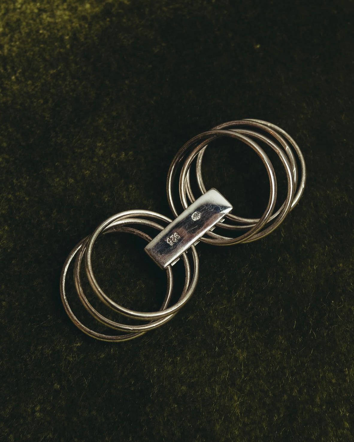 “Christian Dior” 00’s-10’s Silver 925 multi band logo ring