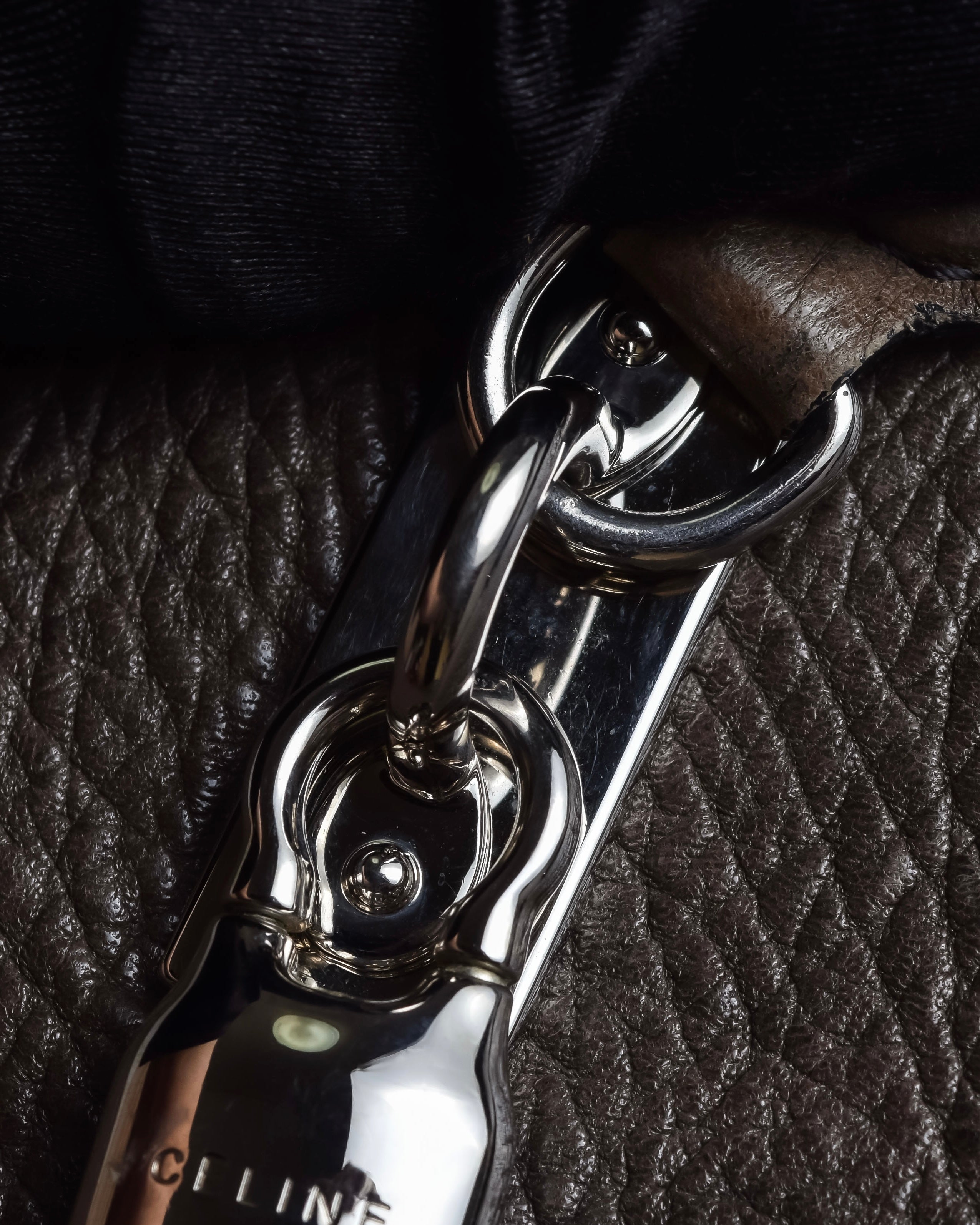 "CELINE" Softly structured leather city bag