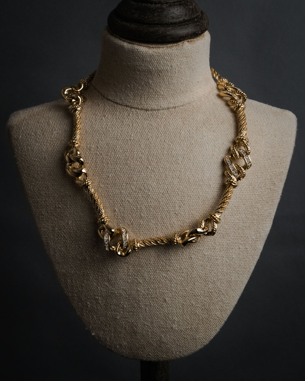 “Christian Dior” 90’s Crystal knot rope necklace