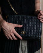 "CELINE" Triomphe logo quilted leather shoulder bag
