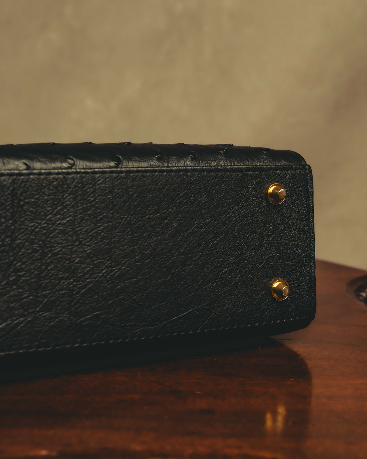 -SPECIAL- "Balenciaga" 90's-00's Ostrich leather structured top handle bag