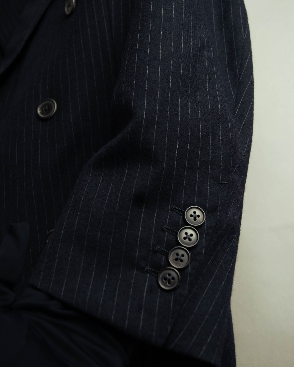 -SPECIAL- “Hermès” 80’s-90’s Super 120’s wool pinstripe double breasted setup