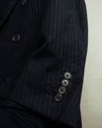 -SPECIAL- “Hermès” 80’s-90’s Super 120’s wool pinstripe double breasted setup