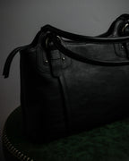 "Mila Schön" Horizontal minimalist metal fittings leather one-handle bag