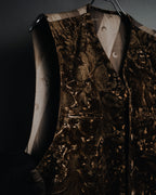 "LUNA MATTINO" 90’s Crushed velvet pointed hem vest