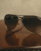 -SPECIAL- "Gucci" 00's Vintage aviator sunglasses with marina chain temples