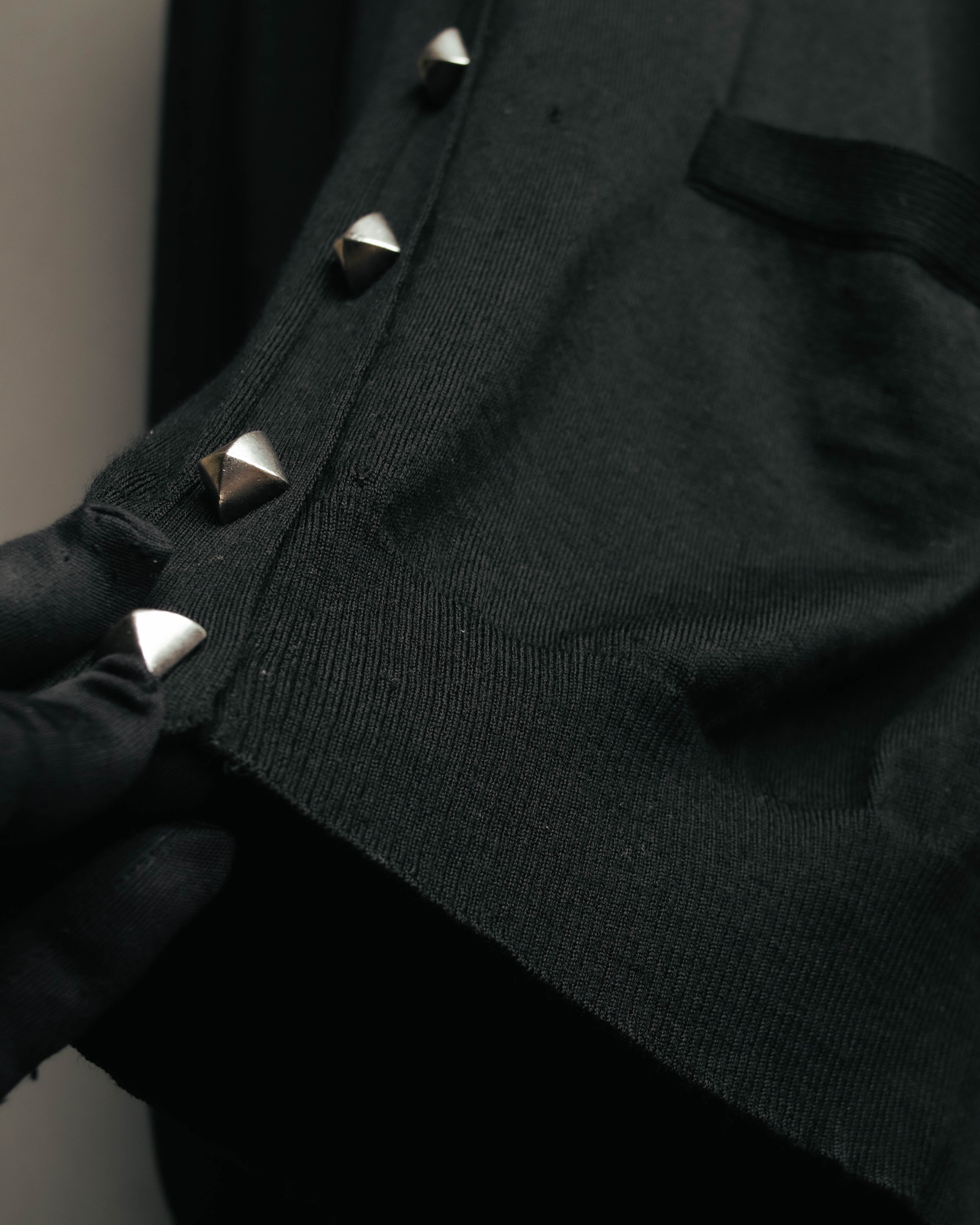 "Hermès" 90's-00's Medor button wool knit cardigan