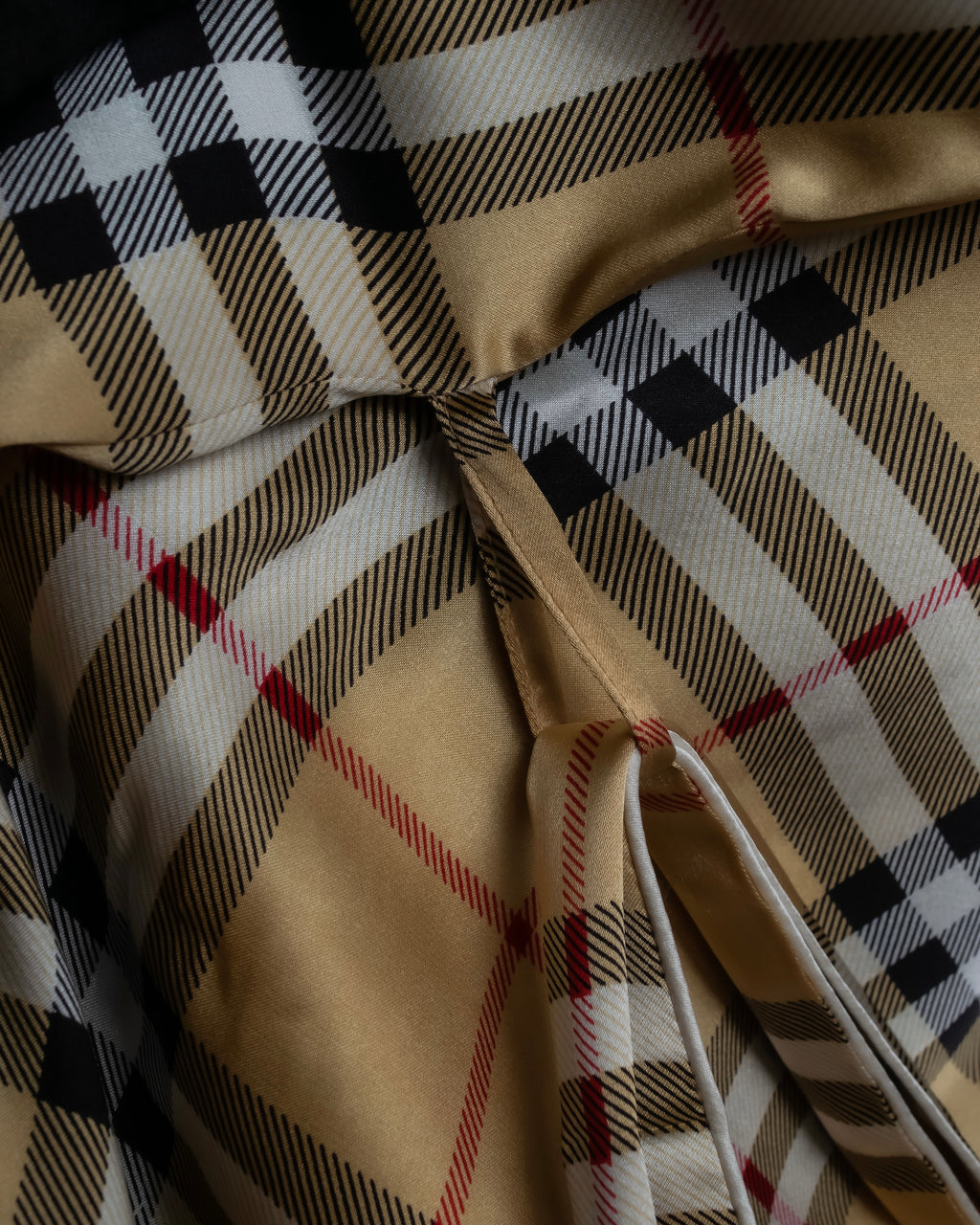 "BURBERRYS" Nova check maxi length silk gown coat