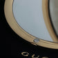 "GUCCI" Gold metal design logo engraved hand mirror