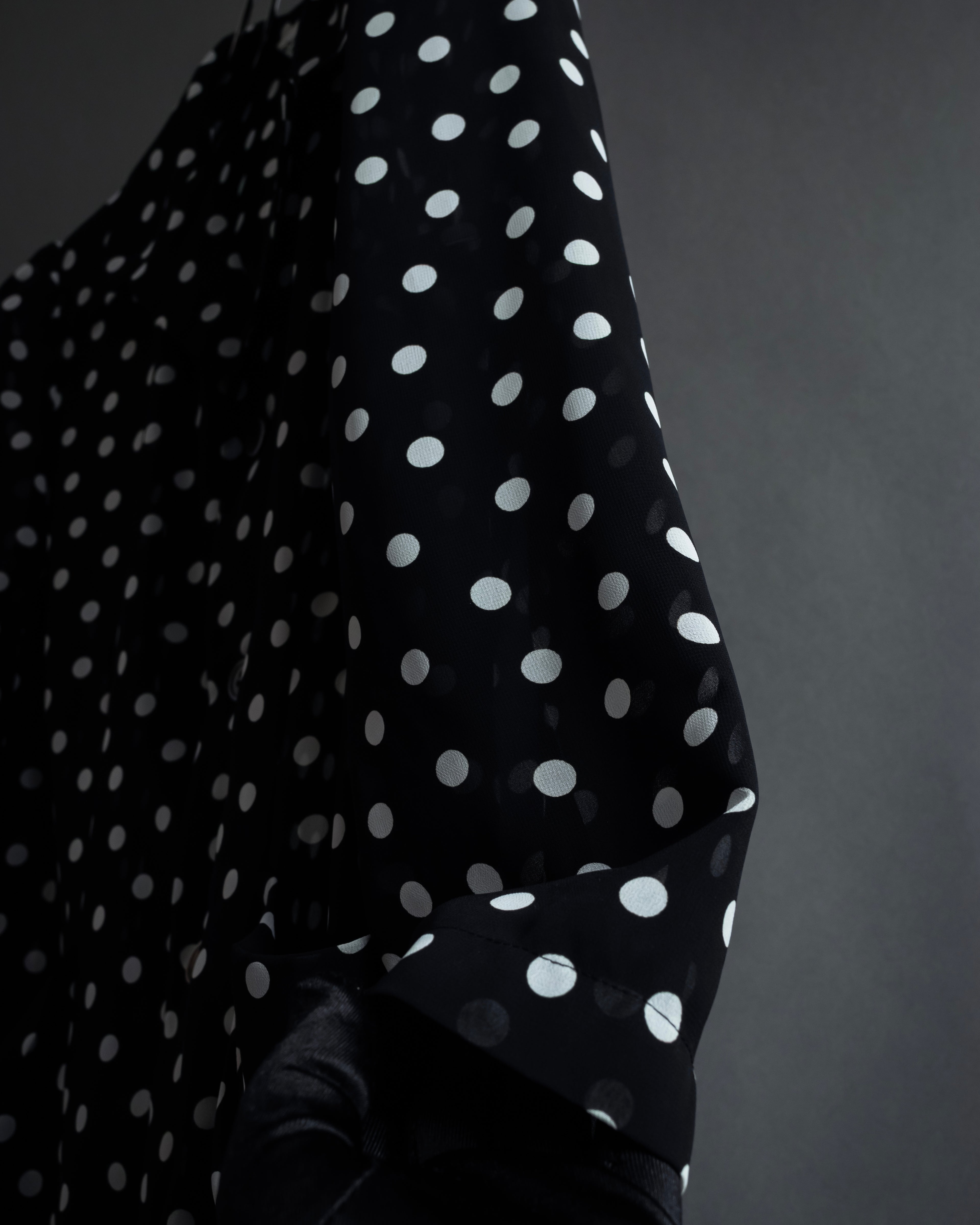 "robe de chambre COMME des GARCONS" 2002SS White dot pattern open collar shirt