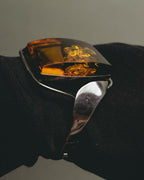 "Vintage" Sculptural amber tone statement bracelet