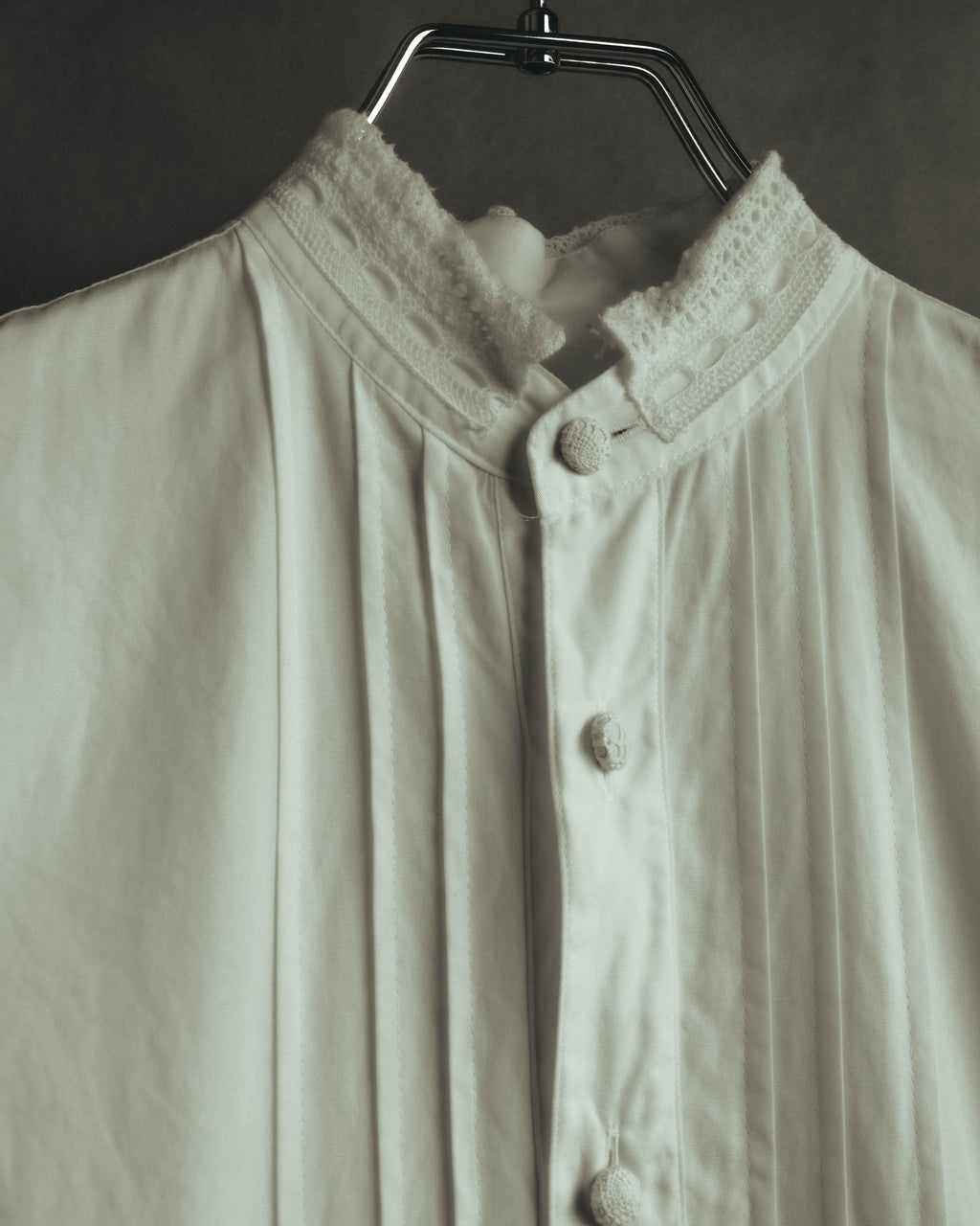 -SPECIAL- “JUNYA WATANABE COMME des GARÇONS MAN PINK”2005AW Victorian lace pleated asymmetric long shirt