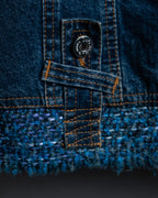 “D&amp;G” Tweed attached bijou button denim jacket