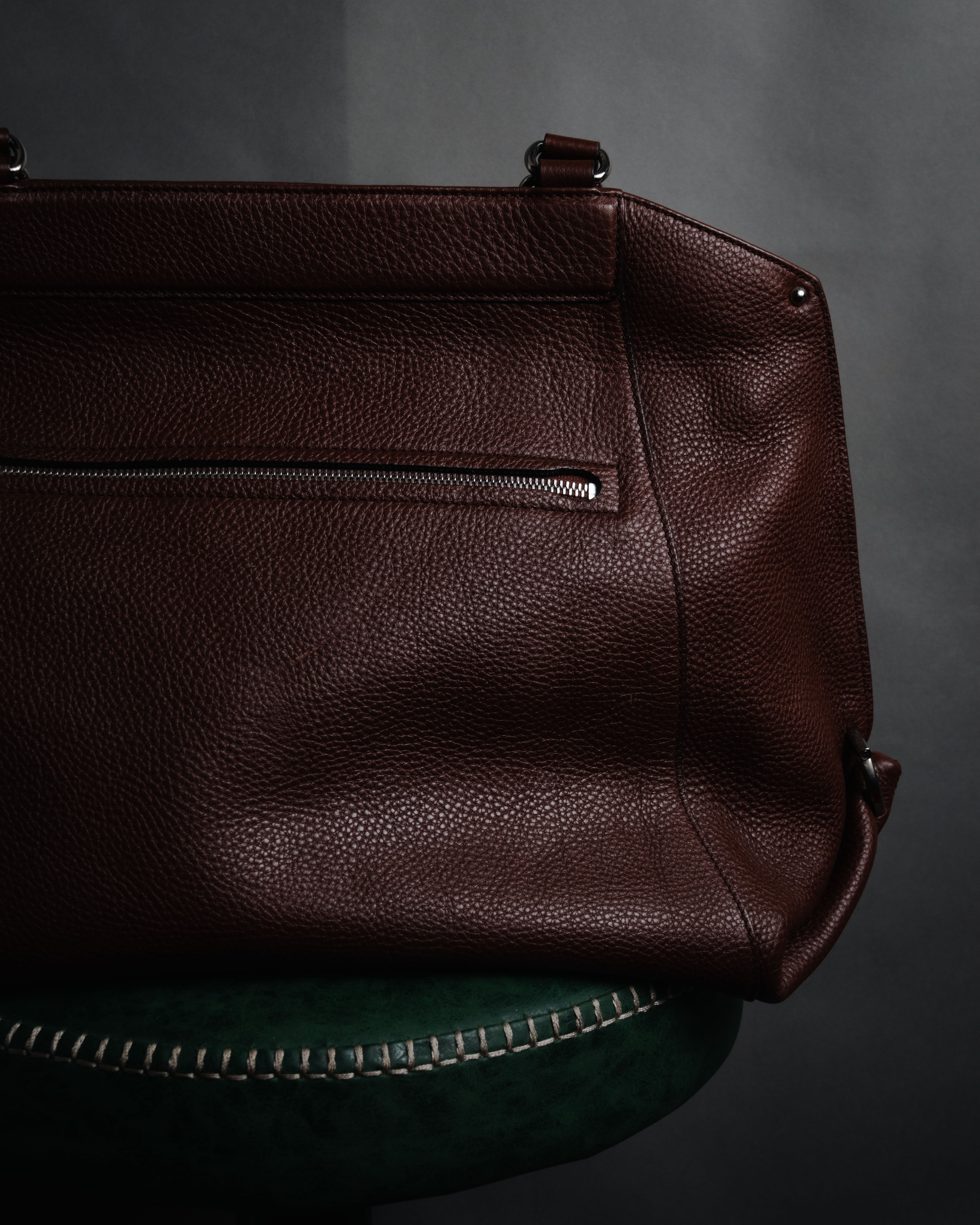 "Salvatore Ferragamo" 90’s-00’s Gancini hardware pebbled leather tote bag