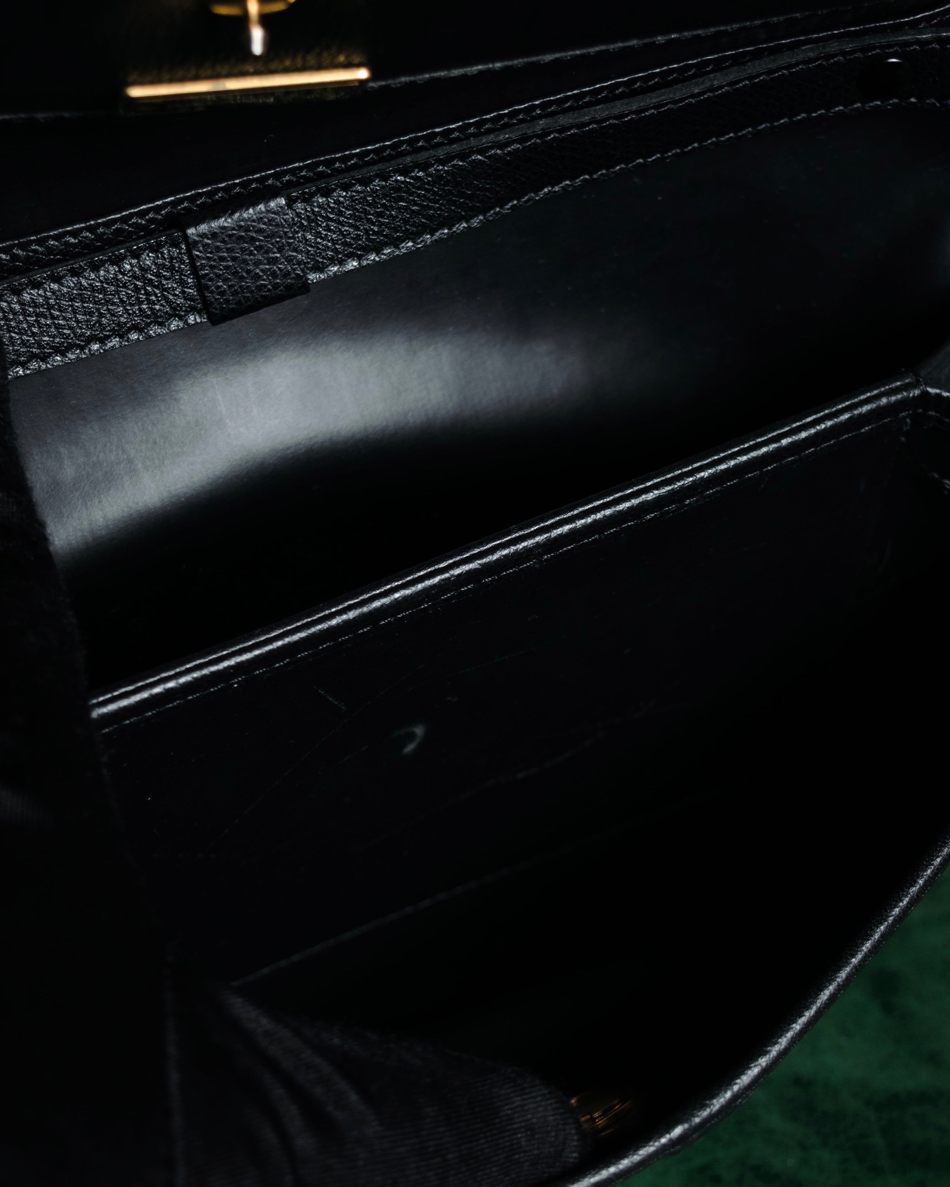 "Christian Dior" 80’s structured grained leather flap shoulder bag