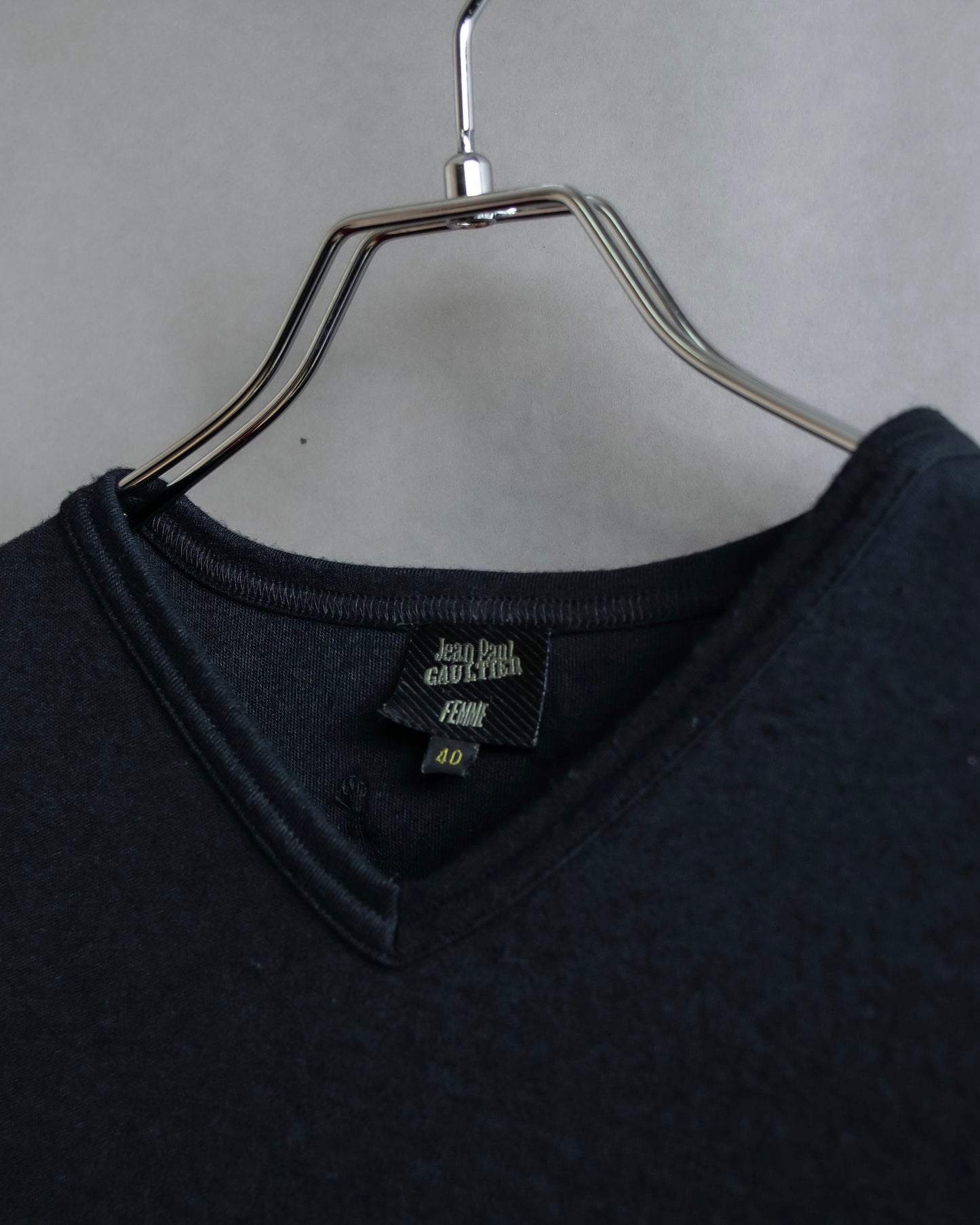 "JEAN PAUL GAULTIER" Separate drawstring design V-neck long length pullover