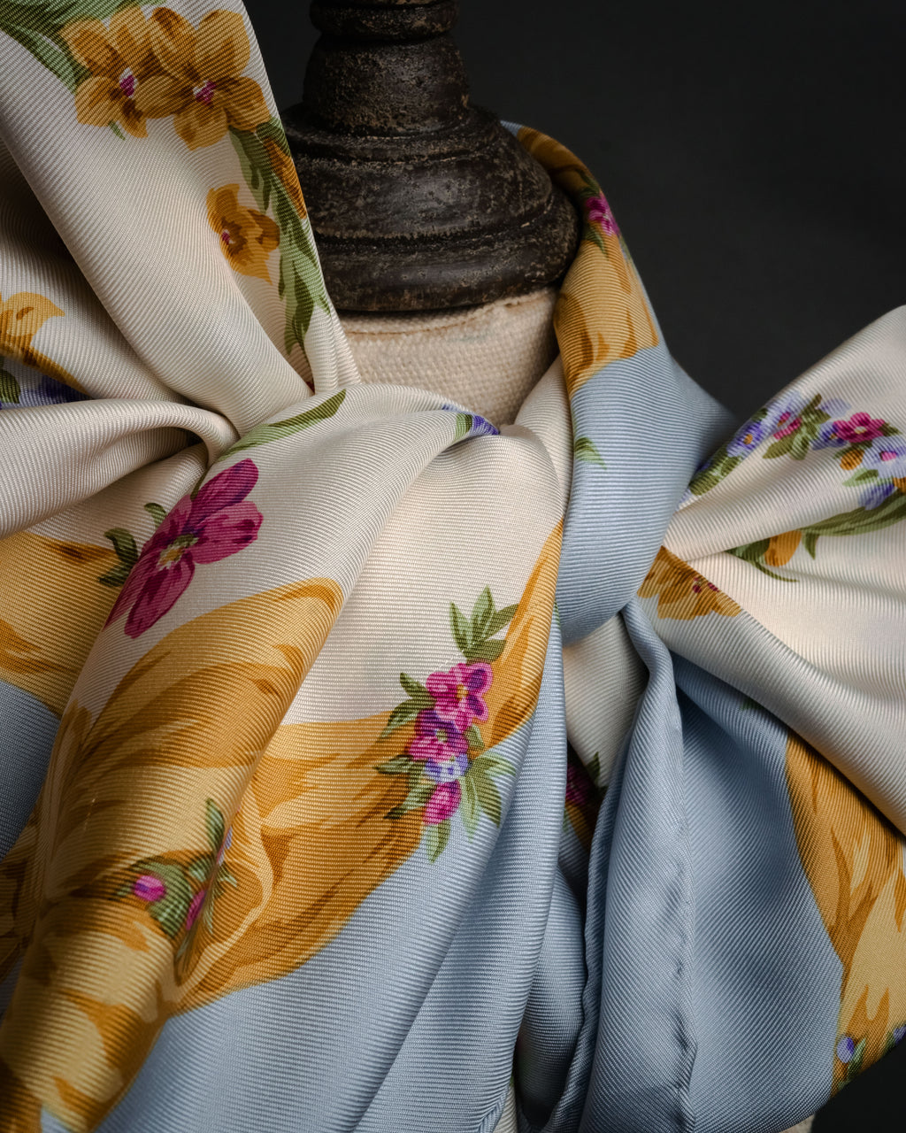 “Christian Dior” 90’s Floral logo silk scarf
