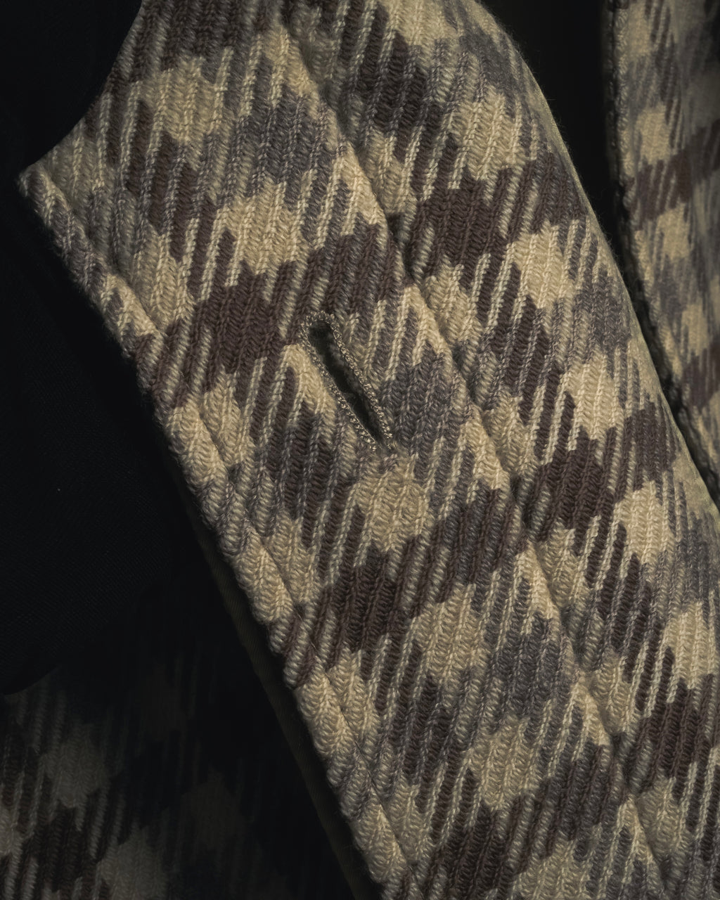 "GUCCI" 80’s checked wool shawl collar jacket